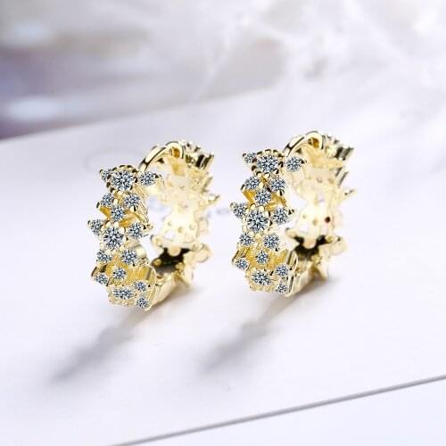 New Fashion Cubic Zircon Hoop Earrings Classic Charm Small Loop 925 Sterling Silver Tiny Earring For Women Girls Jewelry Gift