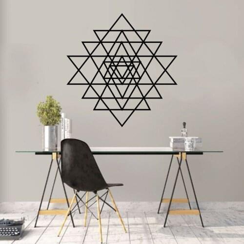Optical Illusion Geometric Triangular Mural Wall Geometric Sticker for Home Living Room Decoration Removable A002377
