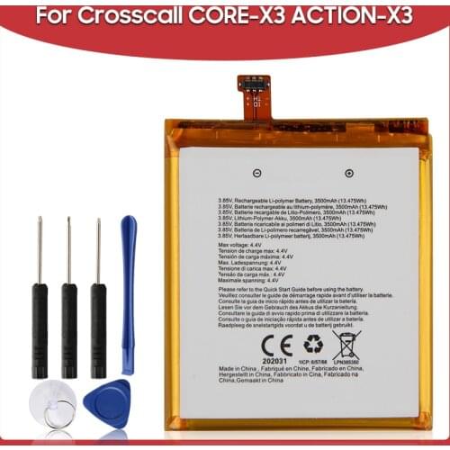 Original Replacement Phone Battery 3500mAh For Crosscall CORE-X3 ACTION-X3 Cell Phone for CROSSCALL TREKKER X3 Phone Batteries