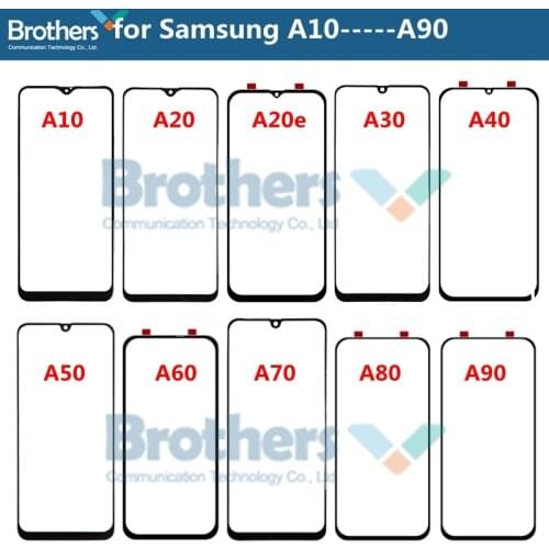 Front Glass Lens For Samsung Galaxy A10 A20 A30 A40 A50 A60 A70 A90 Outer Touch Screen Glass Front LCD Glass Lens Replacement
