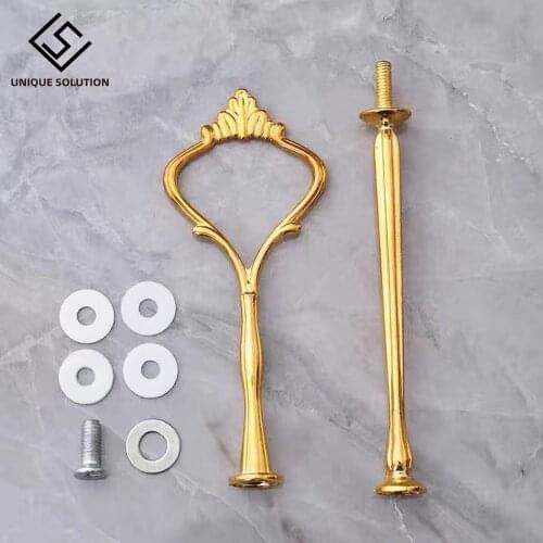 1set Crown Shape Fruit Cake Plate Rack Stand Zine Alloy Handle Fittings Display Server Holder Kitchen Supplies