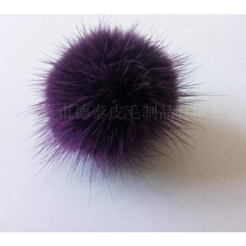 10pcs/lot Wholesale price 100% Real Mink Fur Ball DIY 3-4cm Genuine Fur Pompom For Women Winter Beanies Hat TWF013-purple