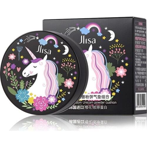 Cherry Blossom Unicorn Pressed Powder Air Cushion Concealer Moisturizing Smooth Skin Foundation Brighten All Skin Types