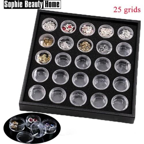 25/64 Slots Adjustable Transparent Diamond Painting Accessory Tools Jewelry Drills Storage Box Case Cross Stitch Tools Organize
