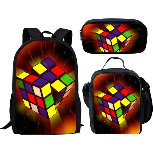 Premary School Book Bags for Boy Girl Magic Cube Print Design Bakcpack Teenager SchoolbaG Strap Fashion Womems Travel Cover