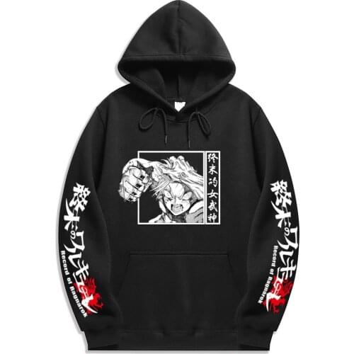 Fashion Japanese Anime Record Of Ragnarok Printed Hooded Harajuku Sweatshirt Casual Loose Soft Pullovers Unisex Hoodie