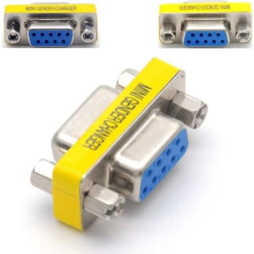 Universal DB9 Female To Female 9Pin RS232 Serial Port Connector Adapter Plug