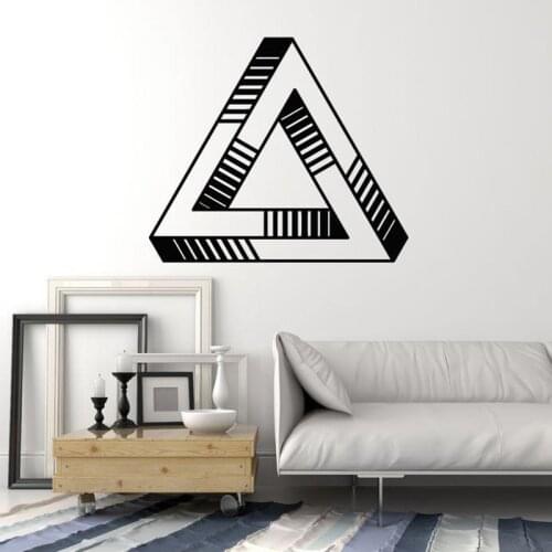 Optical Illusion Geometric Element vinyl wall sticker home decor school decal diy art mural wallpaper gift