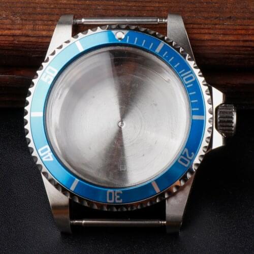 Vintage 1960 Watch Case for NH35/36 Movement Acrylic Dome Crystal Blue Aluminum Bezel Ratchet 120 Clicks Watch Accessories 5ATM