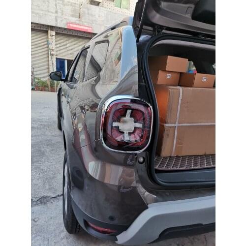 Renault Dacia Duster 2018-2021 ABS Chrome Rear Tail Light Taillight Lamp Cover Trim 2pcs