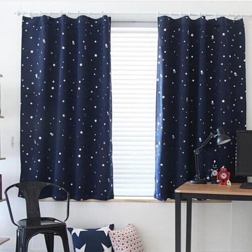 Nordic Style Blackout Star Bronzing Curtains with Shade Cloth Insulated Fabric Curtain for Home Living Room Bedroom Decoration