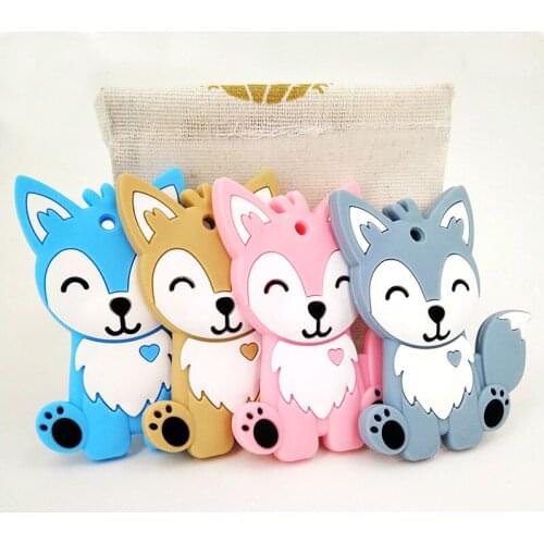 Food Grade Silicone Teethers DIY Animal Zebra Baby Ring Teether Infant Baby Silicone Chew Charms Kids Teething Gift Toddler Toys