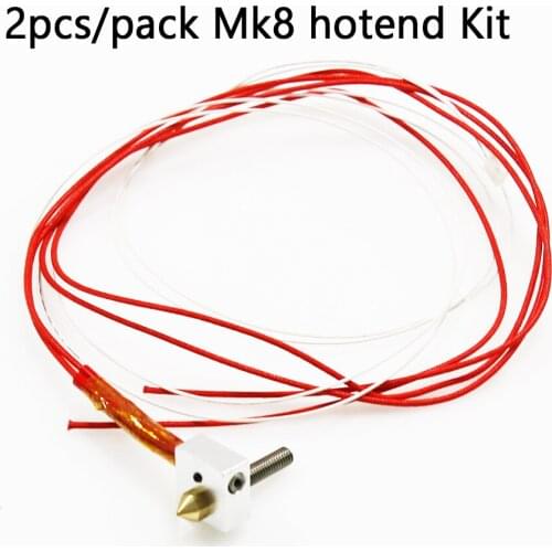 2pcs/lot Anet A6 A8 MK8 hotend extruder kit I3 extrusion head kit 0.2 0.3 0.4 0.5mm 3d printer nozzles parts DIY Accessories