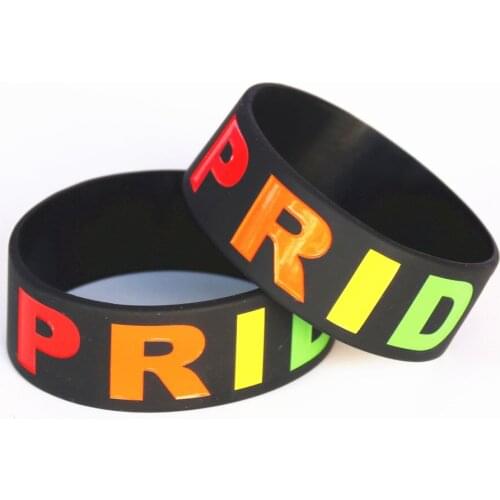 Fashion 25PCS Gay Pride Rainbow Colour Slim Awareness Silicone Bracelet Wristband Bangles Women Men Jewelry Gift Wholesale SH088