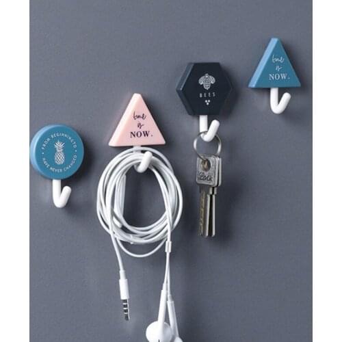 3 Pcs Household Strong Adhesive Hook Seamless Paste Hole-free Hook Behind the Door Suction Wall Waterproof and K0AB