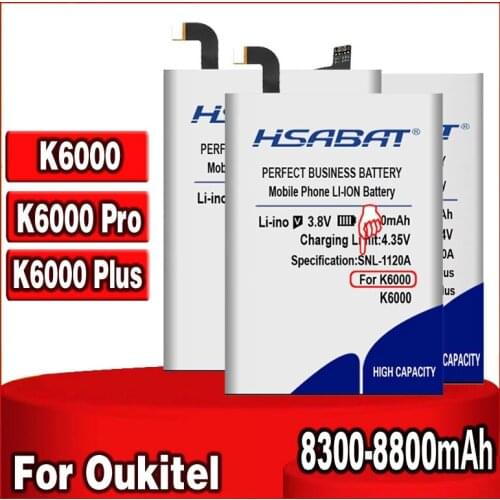 HSABAT 100% New 7350mAh-8300mAh Battery for Oukitel K6000 / K6000 Pro 5.5 inch 4G LTE / K6000 plus