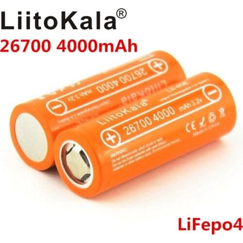 LiitoKala Lii-40E Lifepo4 26700 3.2v 4000mah rechargeable battery accu lithium cell high capacity 10A pilas diy pack mod toys