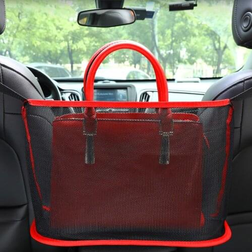 Auto Organizer Stowing Tidying Universal Storage Mesh Bag Seat Gap Car Net Pocket Interior Accessories Handbag Holder