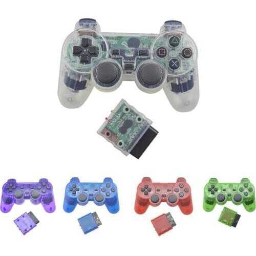 Transparent Color Wireless Controller 2.4G Vibration Controle Gamepad for Sony 2