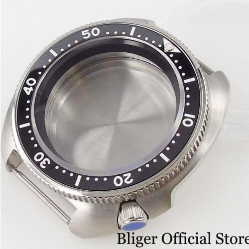 BLIGER Steel Diving Brushed 41mm Automatic Watch Case fit NH35A Rotating Bezel 200M Waterproof Sapphire Crystal