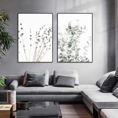 Botanical Canvas Painting Lavender Eucalyptus Posters Farmhouse Wall Decor Art Pictures Bedroom Decoration Scandinavian Decor
