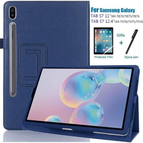 Case for Samsung Galaxy Tab S7 11 inch SM-T870 T875 Tablet cover Stand Case for Tab S7 Plus 12.4 inch SM-970 SM-975 case+gift