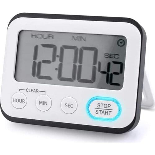 Digital Kitchen Timer LCD Cooking Timer, Alarm and Clock, Count Down and Count Up, netic Back and Free Stand, Loud Alarm Digi