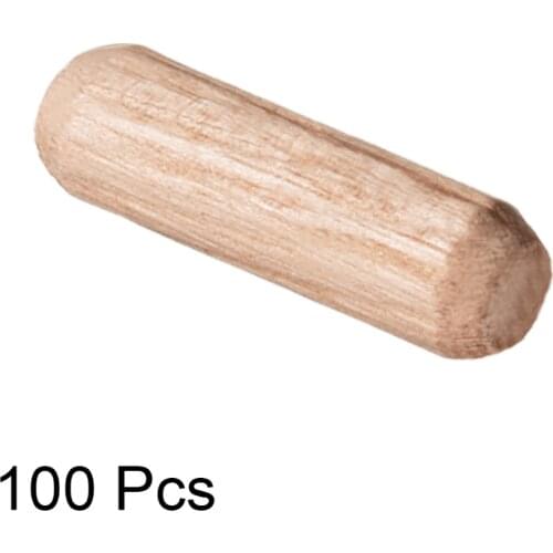 UXCEL 6x40mm 6x20mm 8x30mm 8x40mm 10x30mm Wooden Dowel Pin Wood Kiln Dried Fluted Beveled Hardwood 100pcs