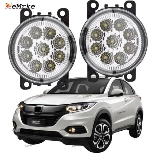 EEMRKE 2 PCS for Honda HR-V EX EX-L LX Sport Touring 2019 2020 9-Pieces Led Fog Lights H11 12V Front Bumper Fog Light