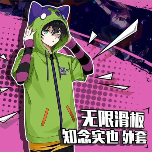Anime SK EIGHT SK8 the Infinity MIYA Fashion Short Sleeve T-shirt Tee Casual Summer Men Women Loose Hooded Zipper Coat Tops