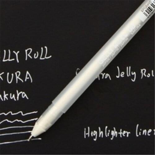 White Ink 0.8MM Gel Pen Unisex Pen Gift For Kids Stationery Office Learning Student School Supplies Writing Gel Pens MUMR999