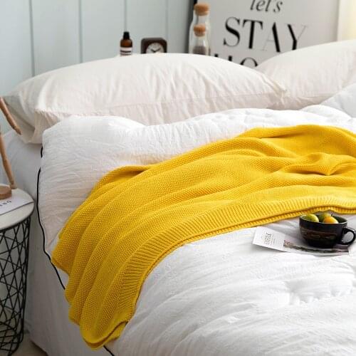 Nordic throw blanket cotton boho decor sofa cover Casual solid color knitted nap blanket for Child adult Ladies big shawl warm