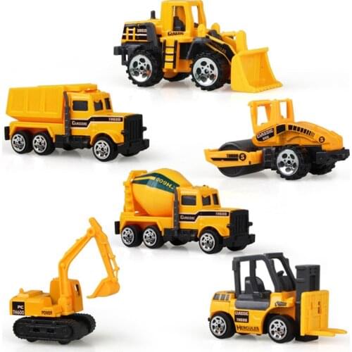 Jenilily Mini Diecast Car Construction Vehicle Engineering Car Excavator Dump Roller Truck Model Toys Lot for Children Adult