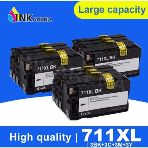 INKARENA 711XL 711 XL Replacement Ink Cartridge Compatible For HP 711 DesignJet T120 T520 Printer (CZ133A CZ130Z CZ131A CZ132A)