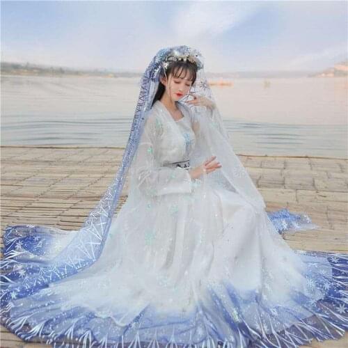 New Retro Tang Dynasty Hanfu Guzheng Dance Costume Summer Student Suit Lady Women Hanfu Dress Chinese Traditional Fairy Cosplay