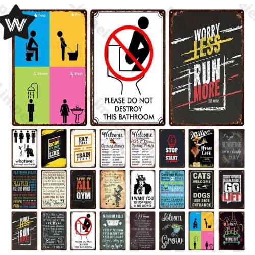 Retro Caravan Rules Metal Plaque Sign Vintage Work Less Run More Wall Stickers Tin Poster Decoration Tiki Bar Kitchen for Decor