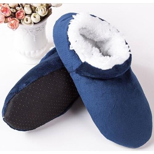 Men Home slippers Warm Plush Winter Bedroom Slippers for Boys Comfy Super Soft House Shoes Male Suede Family slippers