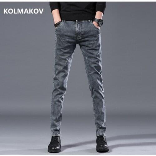 2019 Spring men Jeans gray Classic Fashion Designer Denim Skinny Jeans mens casual High Quality Slim Fit Trousers men 27-36