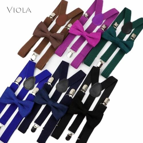 Mens Soild Colorful Suspenders Suede Bowtie Soft Sets Stylish Y-Back Braces Butterfly BowTie Adjustable Accessory High Quality