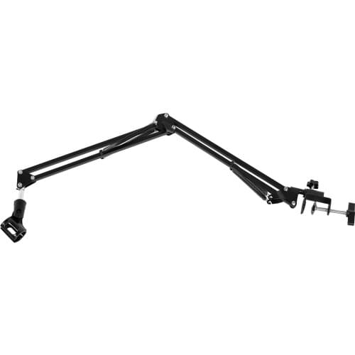 Metal Microphone holder Adjustable angle height Desk Live Radio Recording Microphone Folding Mic Black stand holders bracket