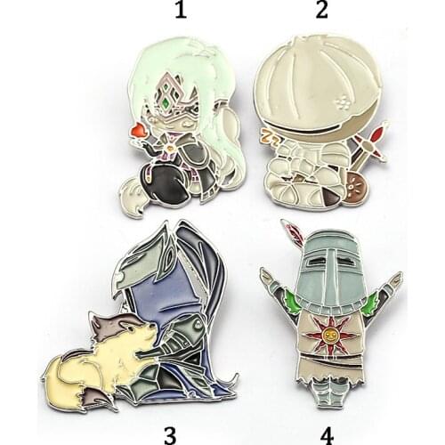 New Game DARK SOULS 3 Brooch Praise The Sun Metal Pins Brooches Painting Solaire of Astora For Men Women Shirt Souvnir Jewelry