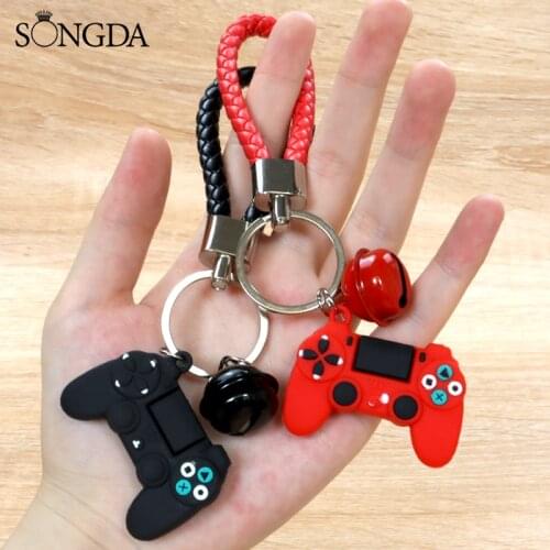 SONGDA New Creative Video Game Handle PVC Keychain Quality Simulation Model Key Chain Jewelry Keyring Decorations Trinket Gift