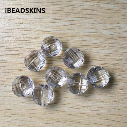 New arrival! 20mm155pcs/lot Acrylic clear Circle-flat shape Faceted beads for jewelry necklace making(As shown)