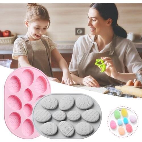 New Silicone Molds 10-Cavity Easter Egg Silicone Cake Mold DIY Baking Mold Handmade Soap Mold Home Kitchen Baking Tool Инструме