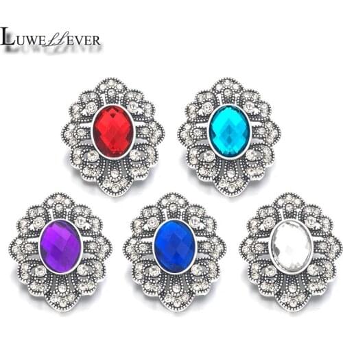 Hot Component w386 Crystal 18mm 30mm Metal Snap Button For Bracelet Necklace Interchangeable Jewelry Women Accessorie Findings