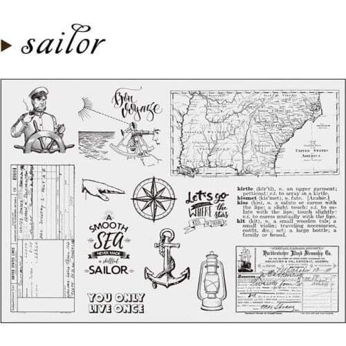 Sailor/navigation cake Transparent Clear Silicone Stamp/Seal for DIY scrapbooking/photo album Decorative clear stamp A0351