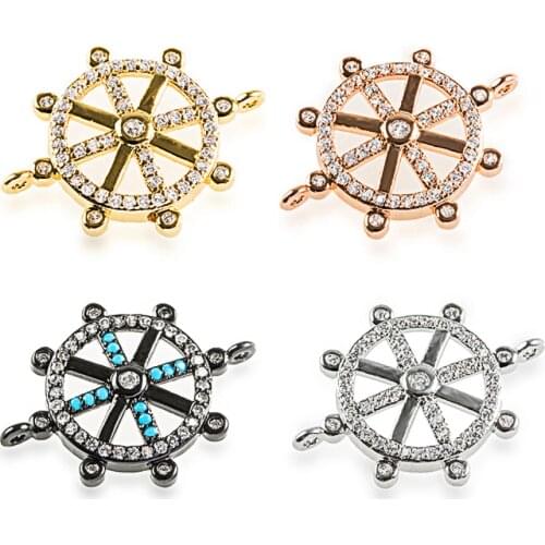 HPXmas rudder Collier Copper Steel Charm Connector needlework Bracelet Women jewelry making bracelet accessories C96