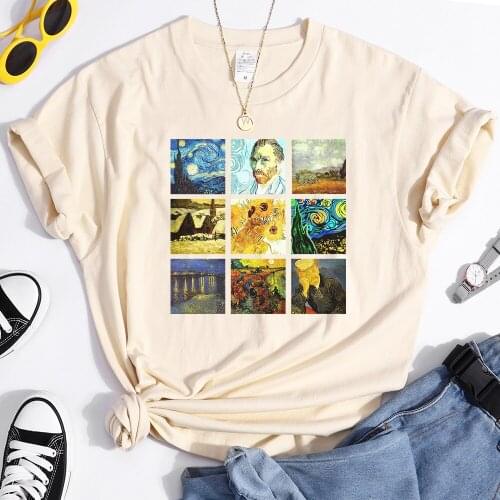 Vincent Van Goghs Paintings Doctor Gachet Female t-Shirt Hip Hop Style Tee Breathable t-Shirt Fashiontees Summer Women Tshirt