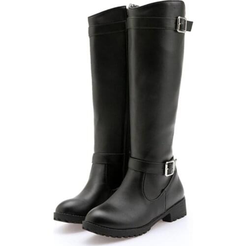 BLXQPYT Super Size 33-50 Autumn Winter Knee Boots Women Zipper Thigh High Woman Shoes Long Bota Feminina Zapatos De Mujer H8-15