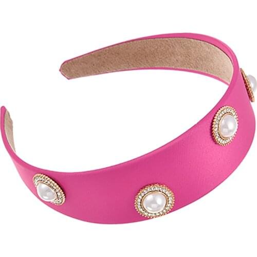 ZHINI 2021 Fashion Korean Imitation Pearls Headbands For Women 4 Colors Personality Handmade Hair Accessories Statement Jewelry